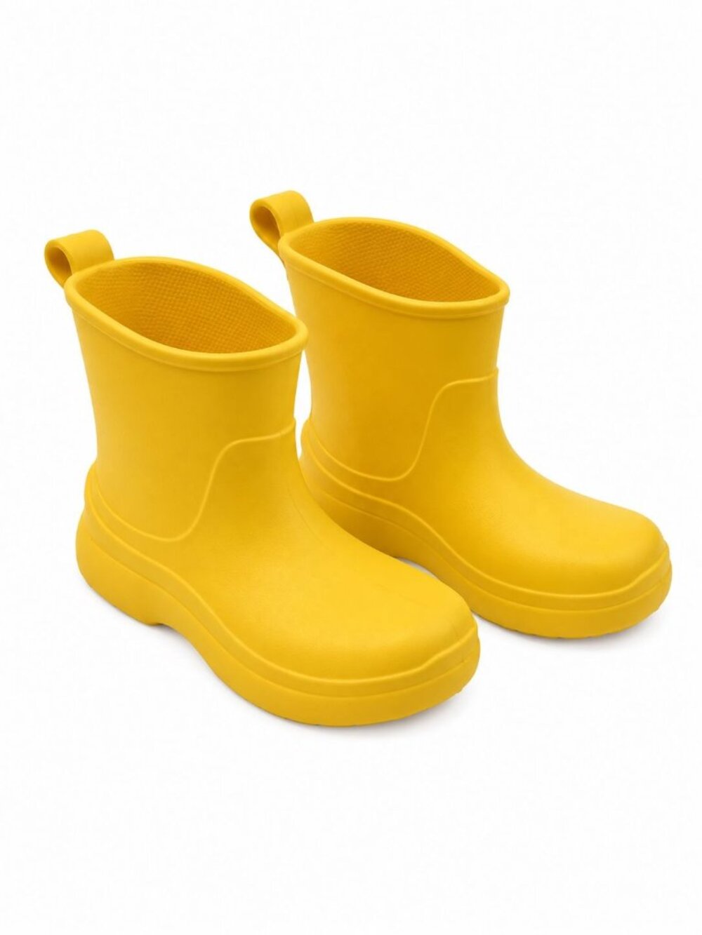 NWT Cat & Jack Rubber Boots Sz 10 Unisex Kids Yellow Rain Waterproof Pull On